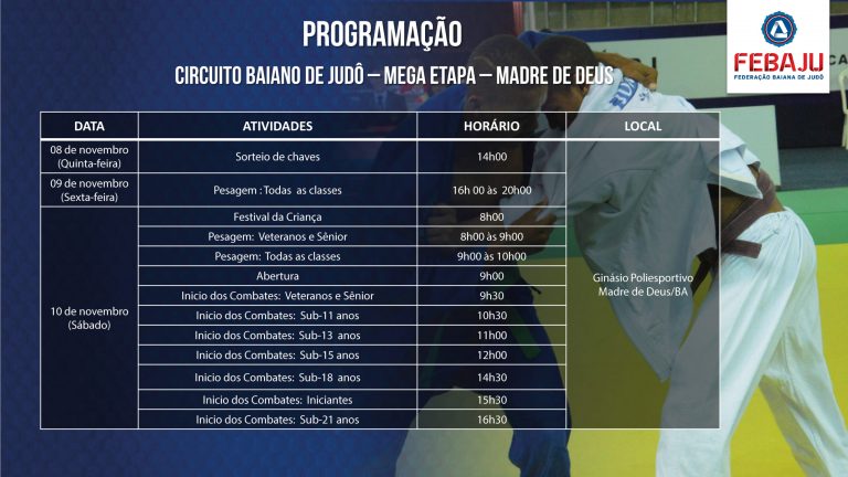 Atenção: Febaju confirma mudanças na programação da Mega Etapa Madre de Deus