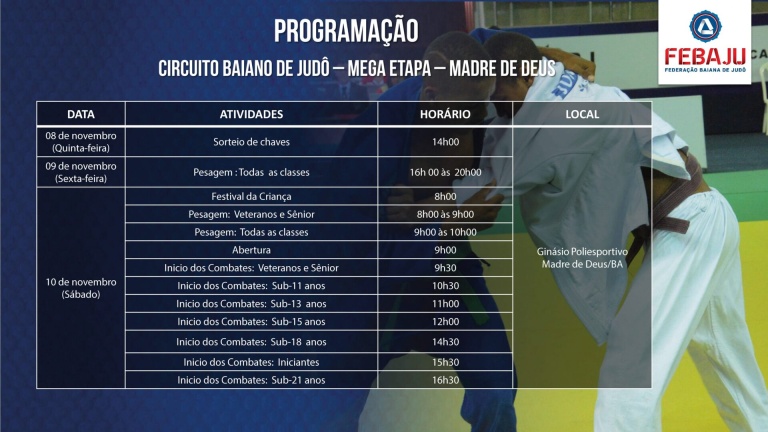 Atenção: Febaju confirma mudanças na programação da Mega Etapa Madre de Deus