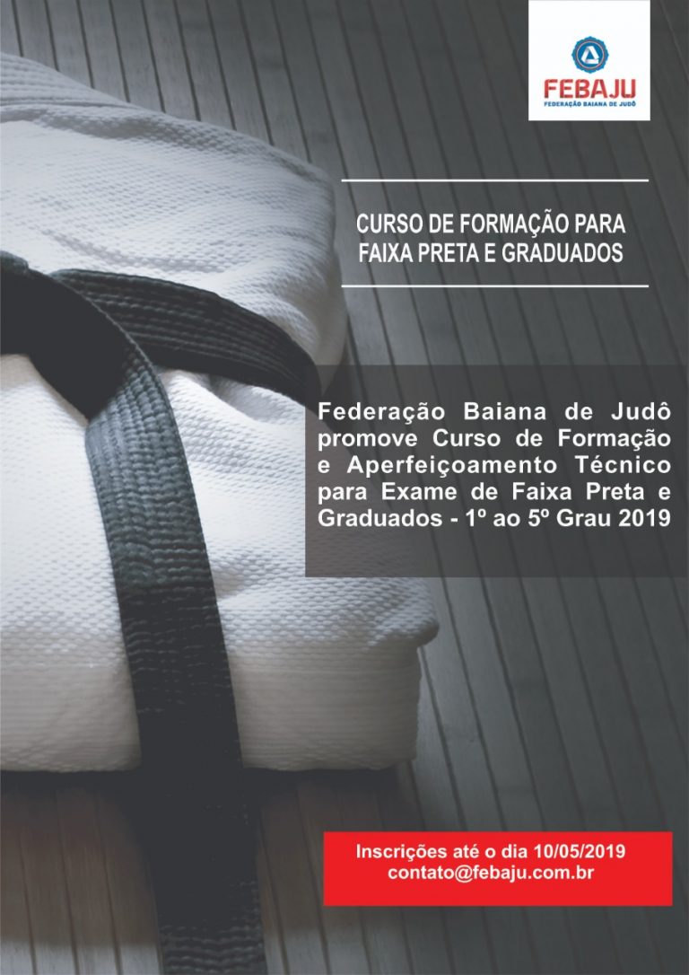 Febaju realiza inscrições para Curso de Formação para Faixa Preta até próxima sexta-feira (10)