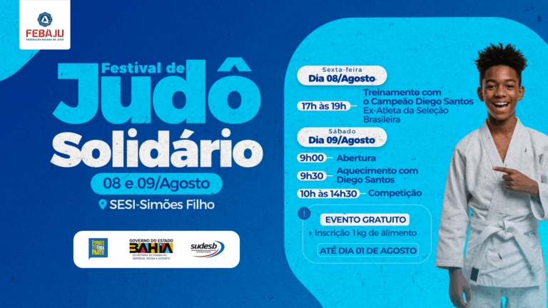 Festival Judô Solidário 2025 acontecerá em agosto no SESI Simões Filho